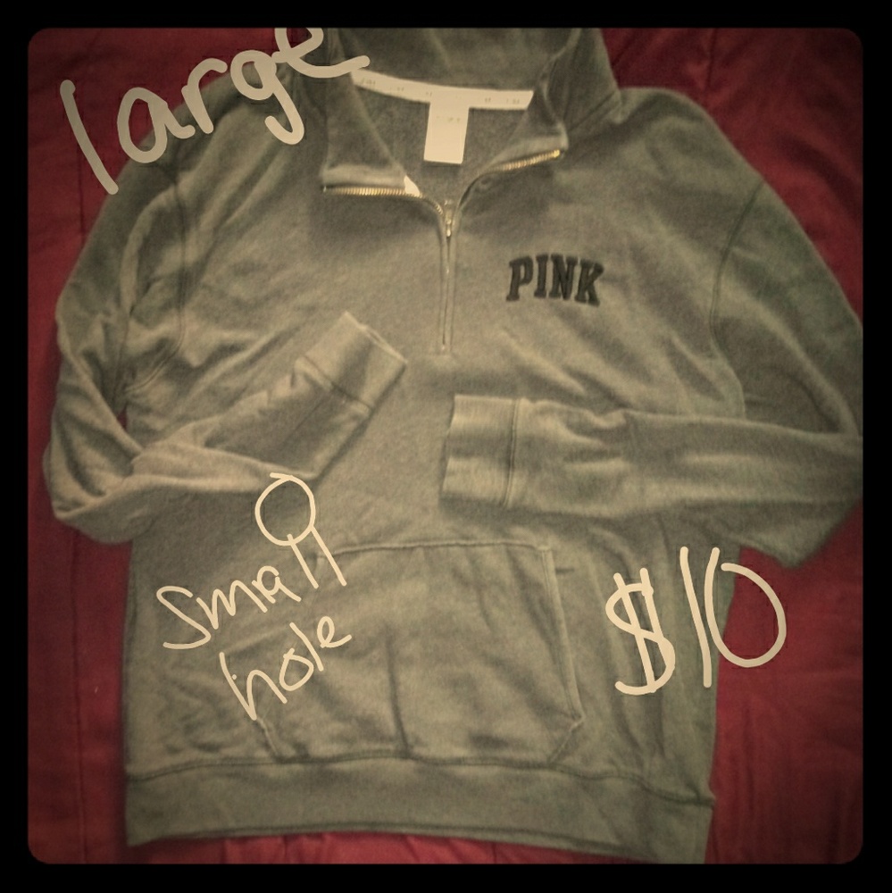 VS PINK 1/2 ZIP PULLOVER SIZE LARGE